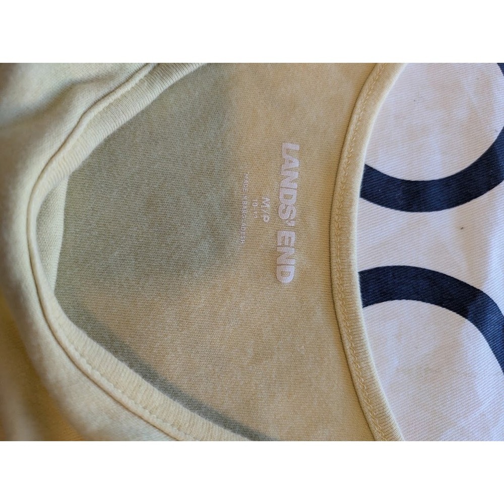 Lands End Womens Pale Yellow Scoop Neck Tank Top Sleeveless Size Medium M 10-12